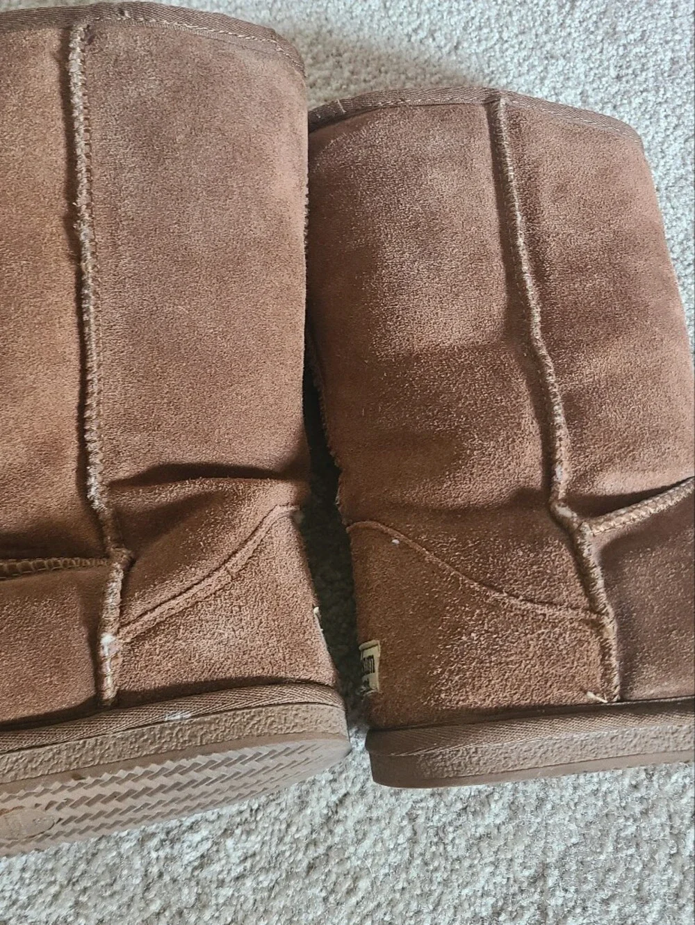Plush-Lined Women's Winter Sheepskin Suede Boots in Brown
